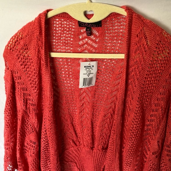 Takeout: Red Open Knit Sweater- M - Picture 4 of 12